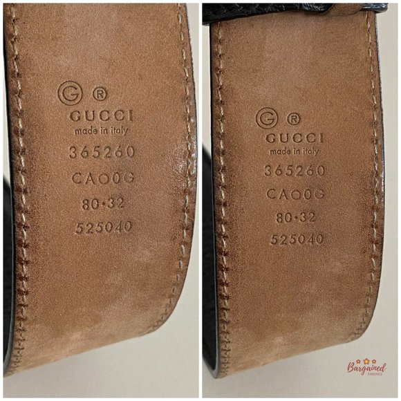 Authentic Gucci Black Pebbled Leather Gold Interlocking G Buckle Belt 80/32 main image 7